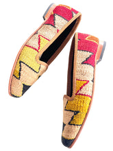Load image into Gallery viewer, Colorful patterned guitar strap on a white background