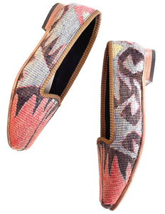 Pair of beautiful handmade patterned loafers
