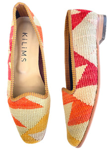 kilim loafers size 38 in orange