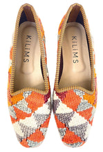 Load image into Gallery viewer, beautiful pattern loafers zig zag orange grey