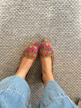 Load image into Gallery viewer, Colorful slippers worn with light denim. unique size 40