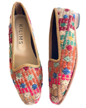 Load image into Gallery viewer, Colorful woven kilim loafer shoes for women