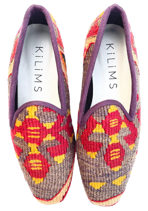 brown women woven flats