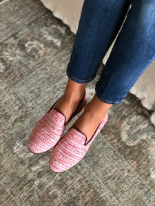 Women's Pink Chenille Tapestry Slippers