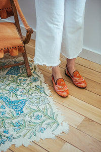 Women's Orange Chenille Slippers