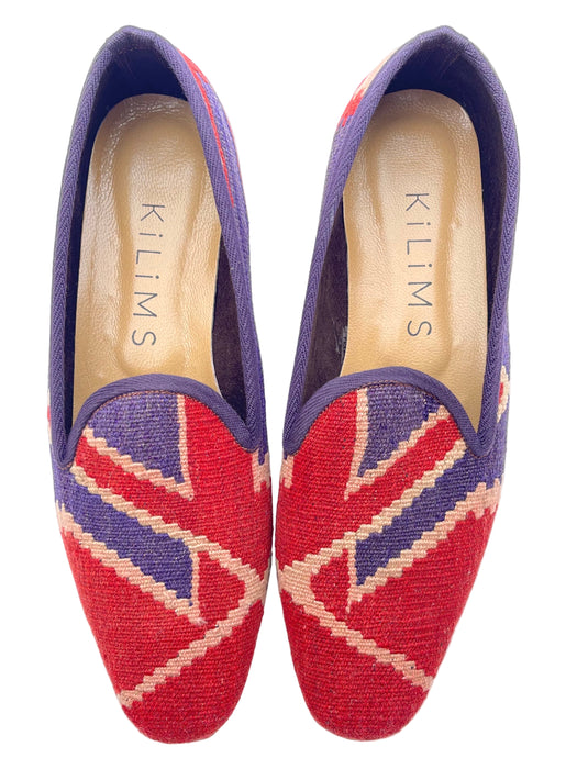 kilim flats featuring colors of English flag