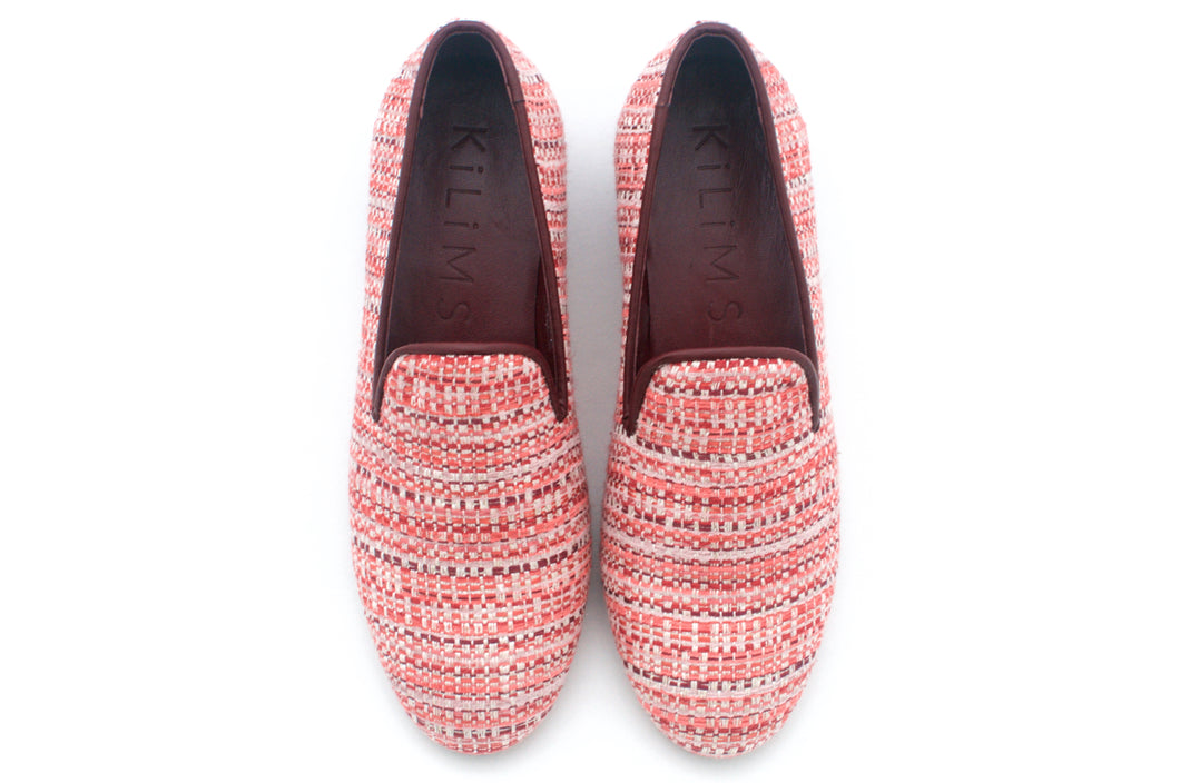 Women's Pink Chenille Tapestry Slippers